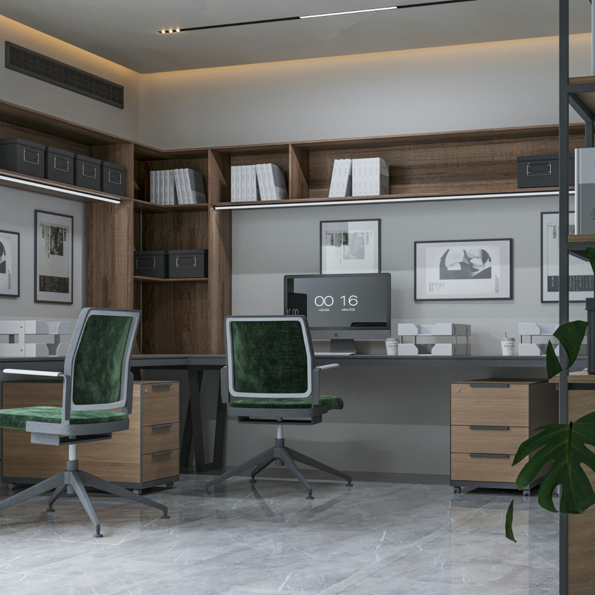 Modular office building interior with desks and storage for professional workplace use in Western Australia