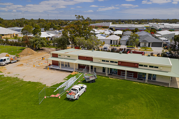 Modern demountable classroom building designed for schools in Western Australia