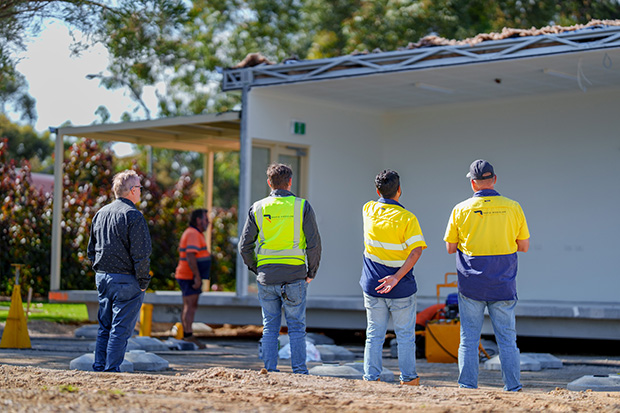 Rapid Modular WA team of modular building specialists at a Perth worksite
