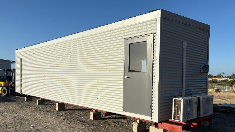 Durable transportable site office and mining camp building - modular workspace designed for remote construction environments.